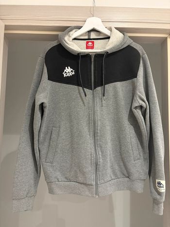 Veste à capuche kappa 12 ans grise et noire