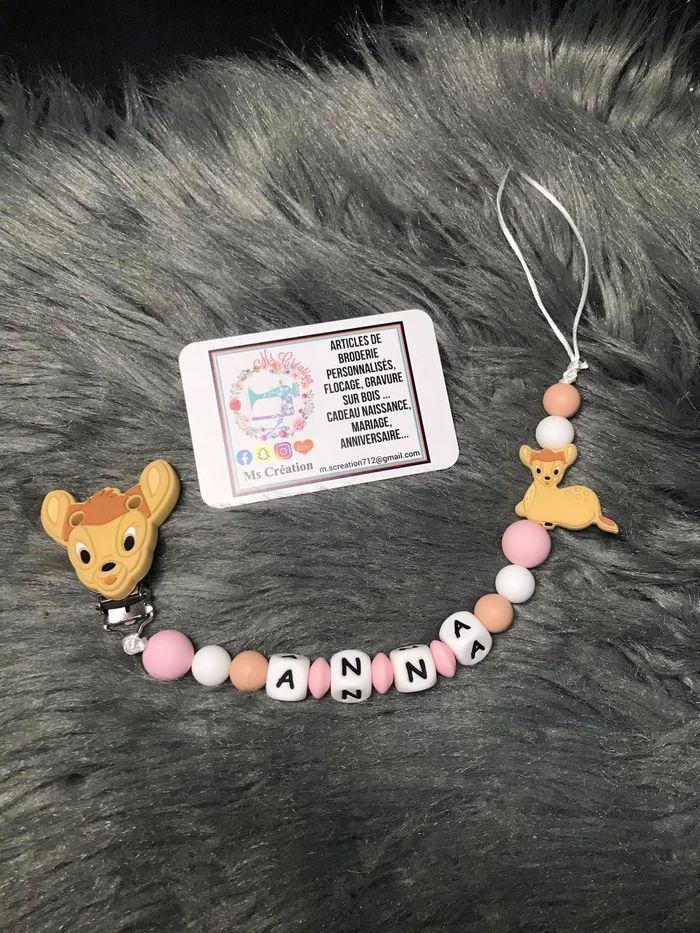 Attache tétine personnalisé bambi - photo numéro 2