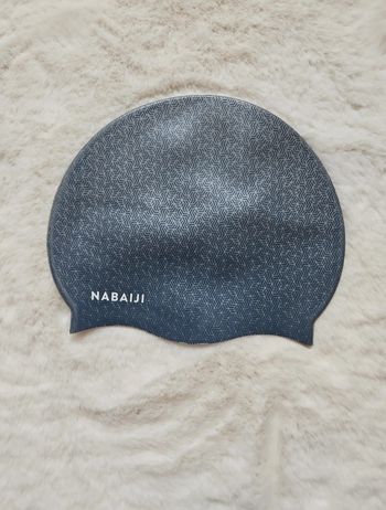 Bonnet de bain piscine silicone print geo gris