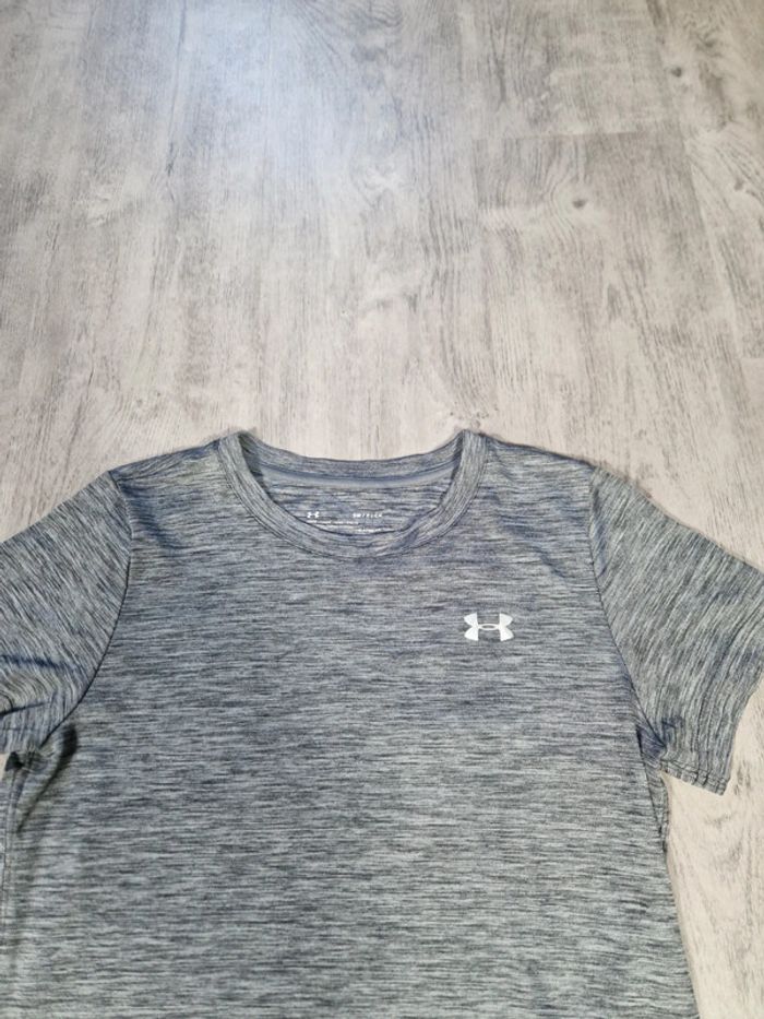 T-shirt Under Armour Heat Gear Gris Taille S Femme - photo numéro 2