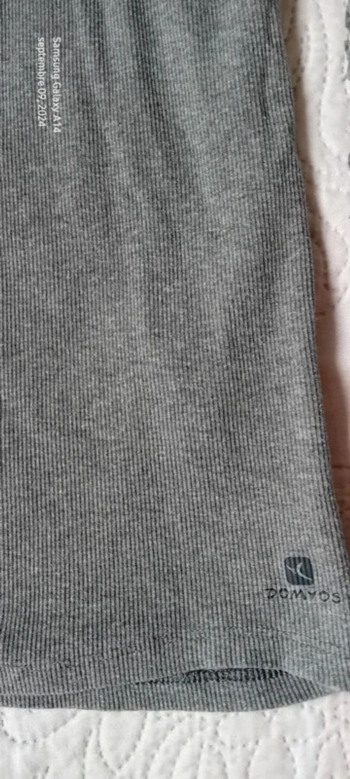 Débardeur de sport maille côtelée domyos gris femme M décathlon - photo numéro 4