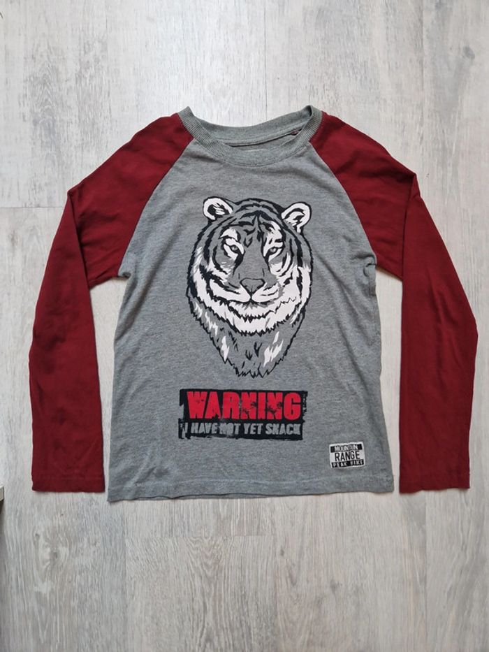 Tee-shirt manches longues Zara 8 ans tigre