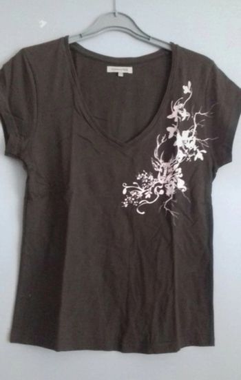 Tee-shirt Tex marron et rose