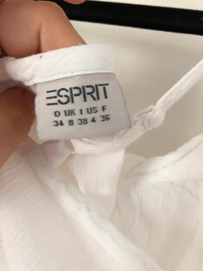 Top à bretelles blanc et perles grises Esprit taille 36 - photo numéro 8