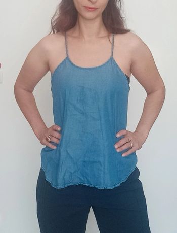 Top fluide effet jean taille unique