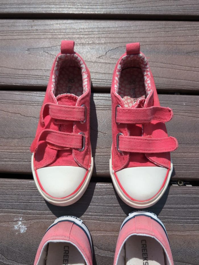 Lot de 2 paires de basket en toile roses - photo numéro 3