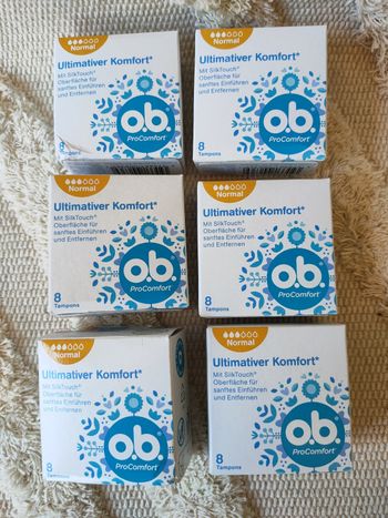 6 boîtes neuves de tampon o.b procomfort