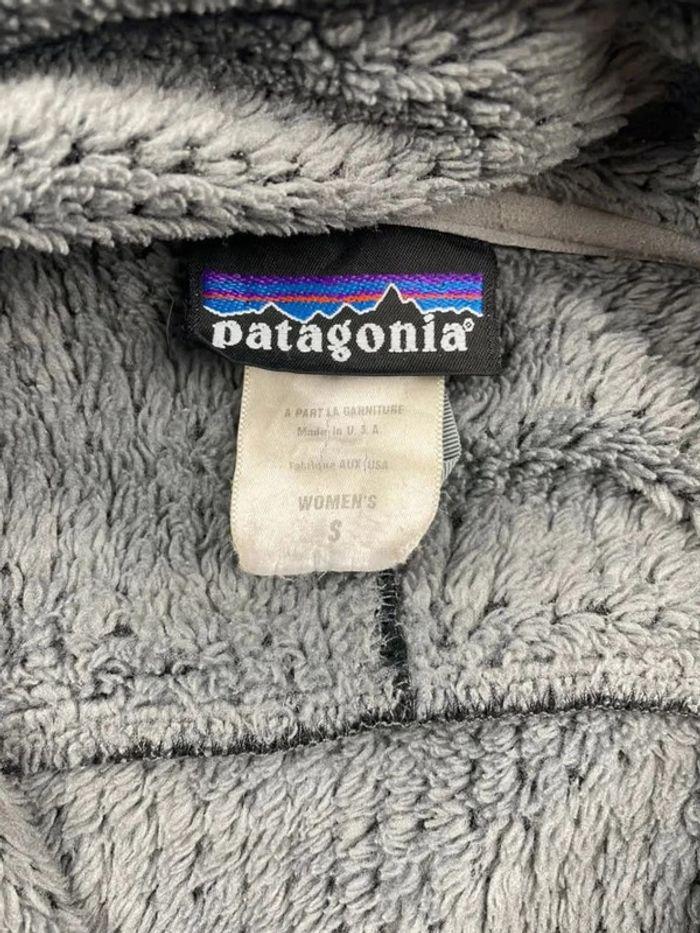 Veste polaire légère full zip / zippé épaisse à fourrure Patagonia USA Noir / Gris Taille S Femme - photo numéro 7