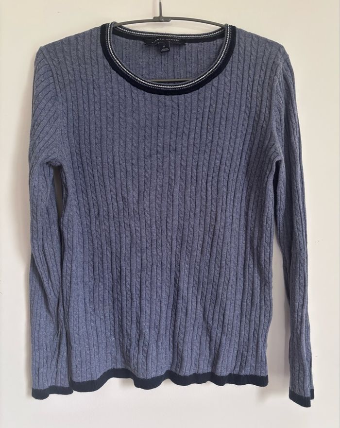 💙 Pull torsadé Tommy Hilfiger Taille M - 100% coton