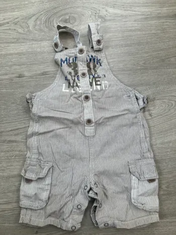 Salopette short à rayures garçon - 23 mois