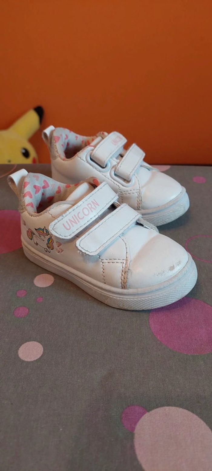 Jolies baskets bébé fille à scratchs In Extenso 19 Unicorn bon état - photo numéro 4