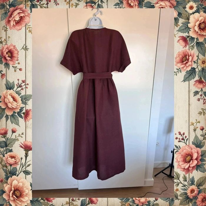 Oysho. Vestido lino cruzado. Talla M