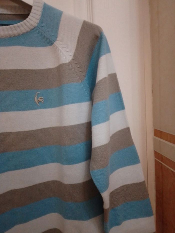 Pull à bandes bleues/grises T.14 ans - Le Coq Sportif - photo numéro 9