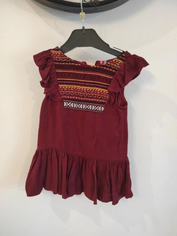 Robe d'été bordeaux ethnique fille 2 ans
