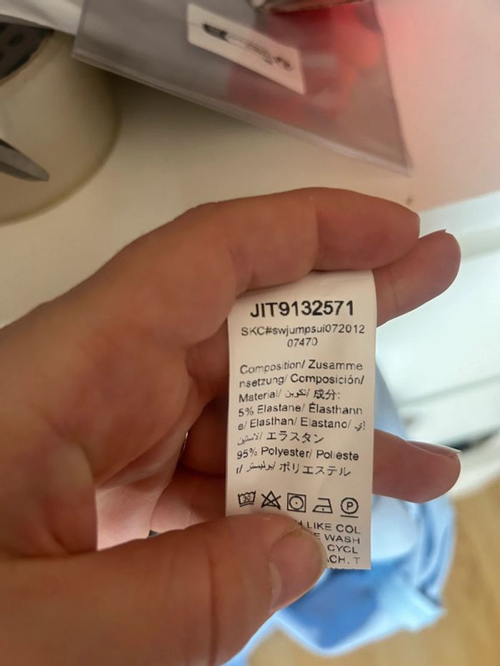 Magnifique combinaison manches longues et fentes aux chevilles turquoise • shein • taille S/36 - photo numéro 10