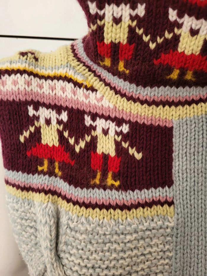 Pull demi manches original en maille et tricot, 50% laine - photo numéro 3