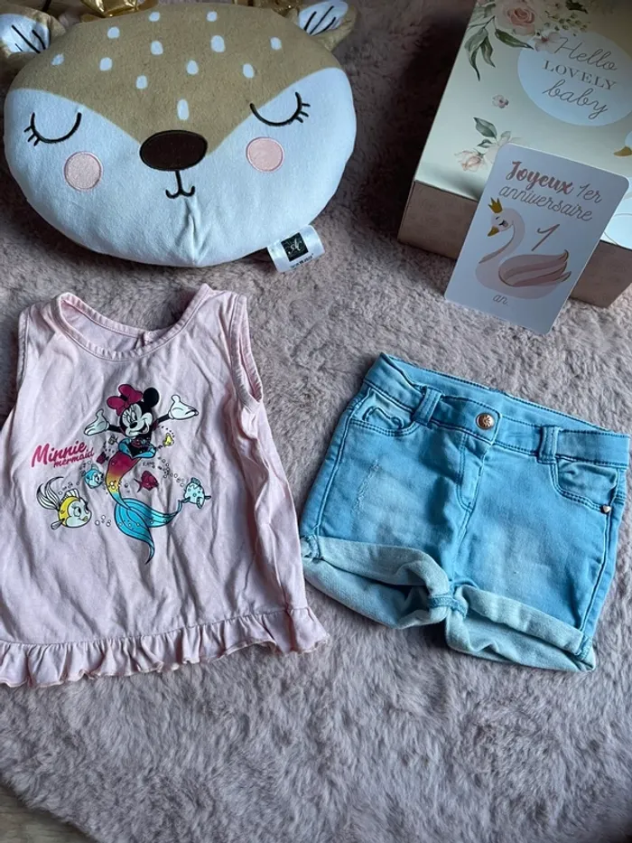 Ensemble short+tee shirt 12m