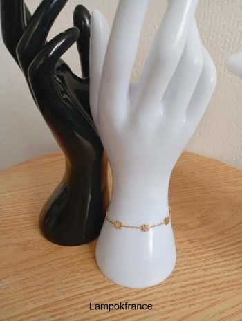 Solde 💝 Bracelet en acier inoxydable fleurs doré bohémien