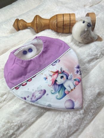 Bavoir naissance licorne bambou