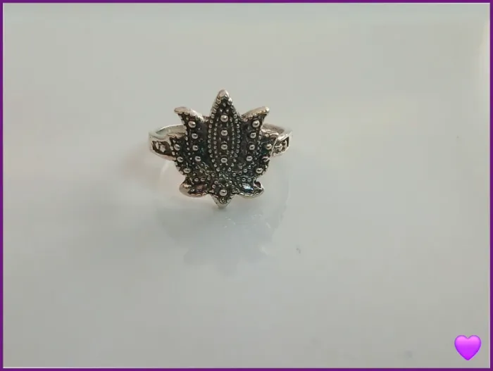Bague lotus femme argenté en acier inoxydable