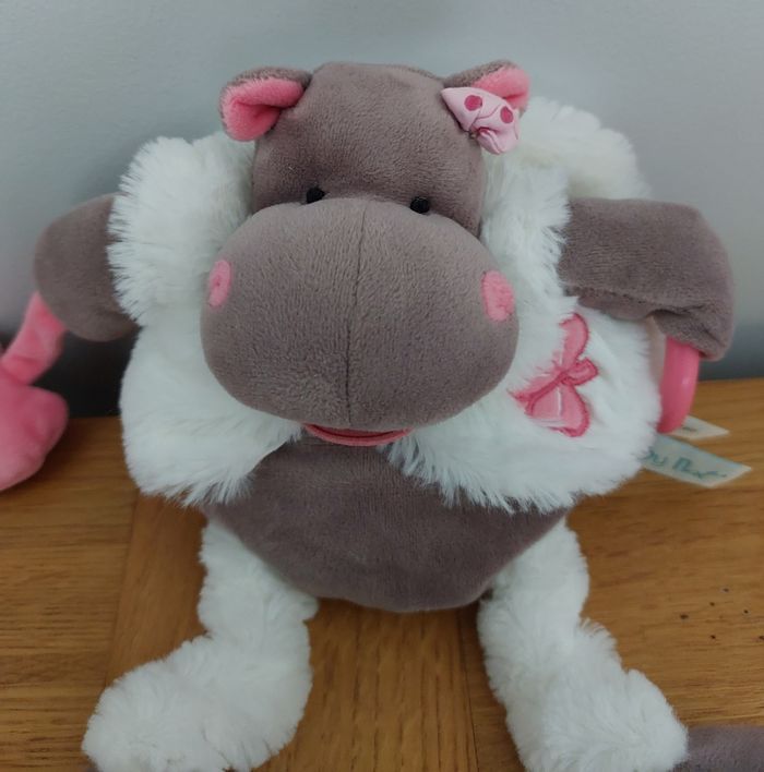 Doudou peluche zoé d'activités Hippopotame - Baby Nat - photo numéro 2