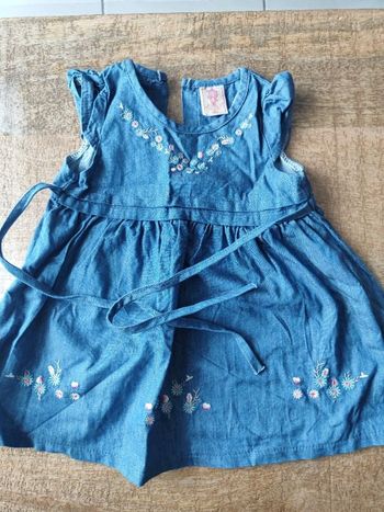 Robe en tissus couleur jean