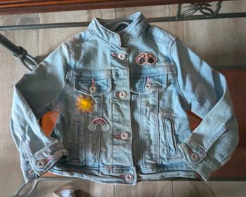 Veste jean fille col mao 2 ans