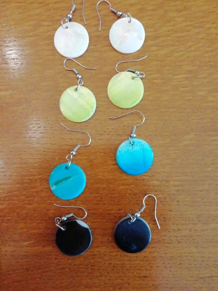 Lot 7 paires boucles d'oreilles rondes - photo numéro 3