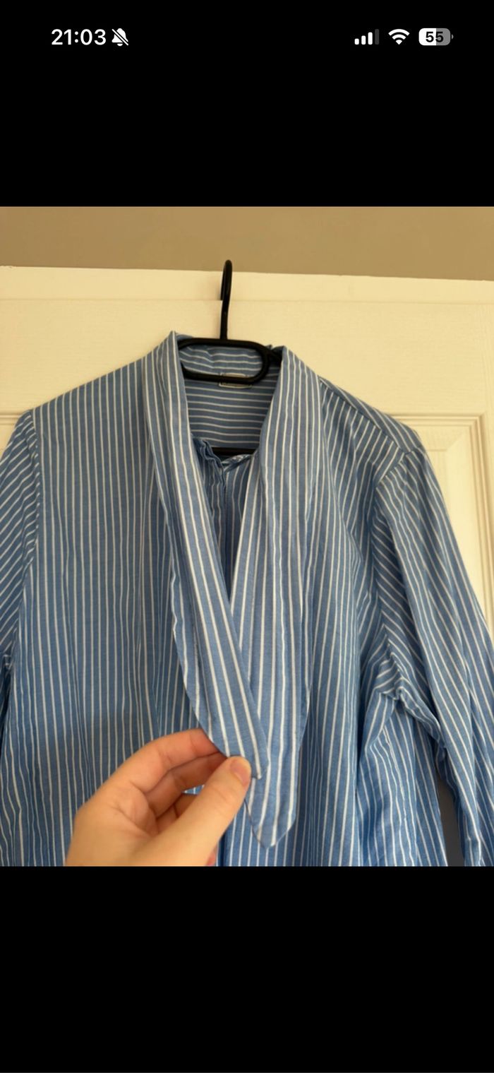 Chemise bleue rayures blanches - photo numéro 4
