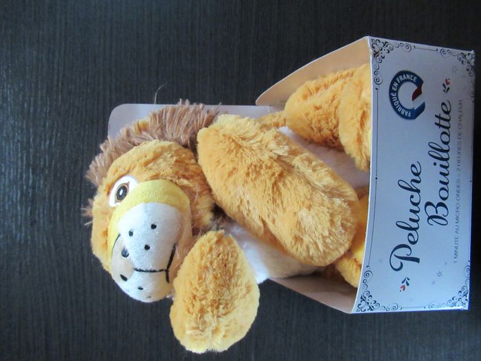 Peluche bouillotte lion neuve (fabriqué en France)