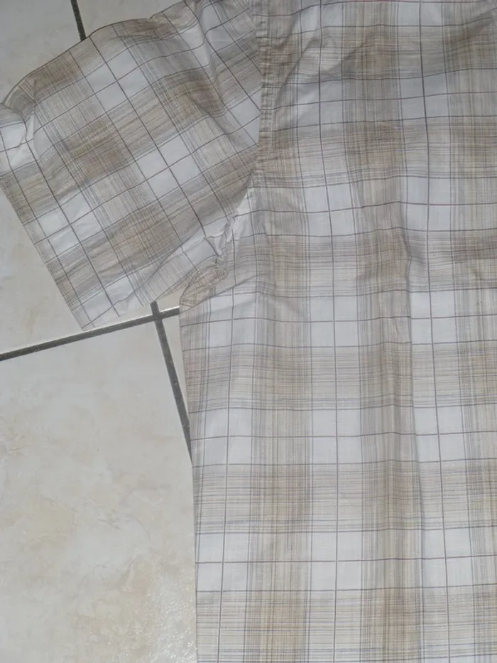chemise manche courte Mise au Green  blanche à carreaux M - photo numéro 4