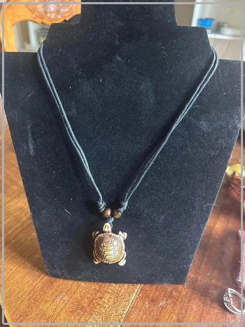 Collier tortue en résine chaîne réglable