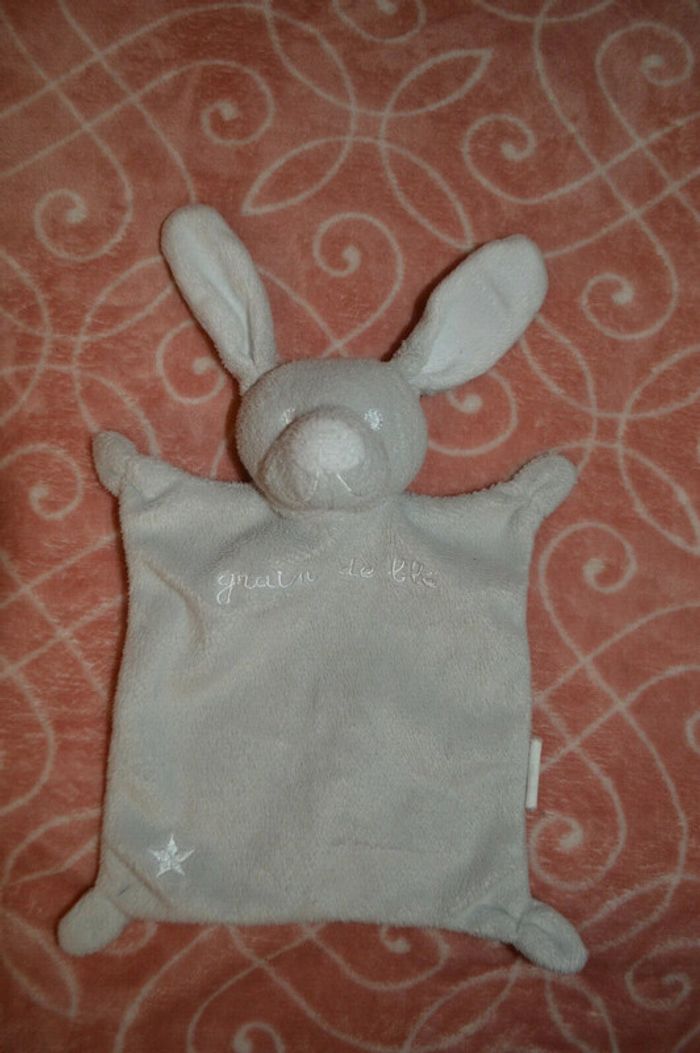 Doudou gris grain de blé étoiles