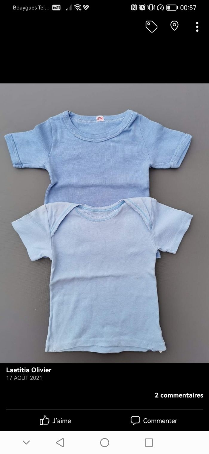 Lot de 2 maillots de corp 12 mois garçon