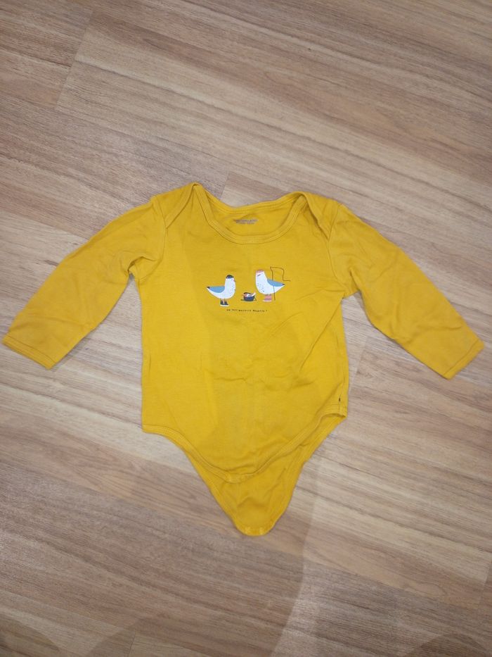 Body manches longues Vertbaudet jaune moutarde