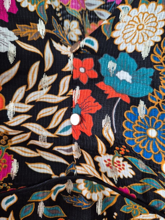 Très jolie robe fleurie manches longues, taille 36, nafnaf, neuve - photo numéro 8