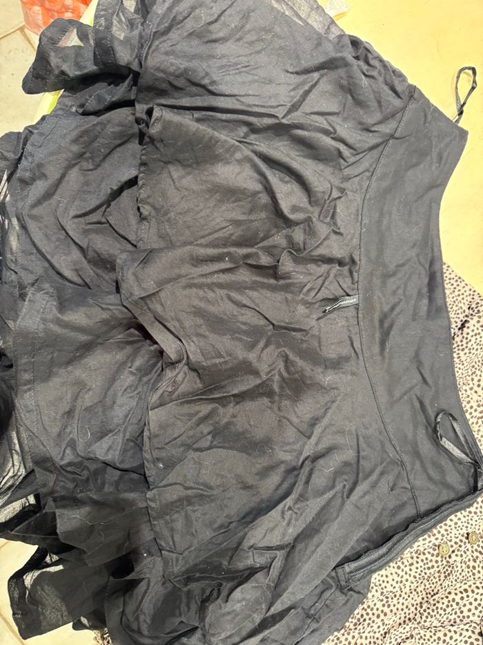 Minijupe Naf, Naf, taille 38 volant asymétrique, coton, noir - photo numéro 8