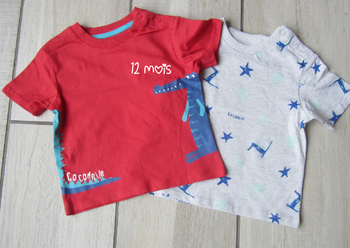 Lot de 2 tee shirt theme crocodile