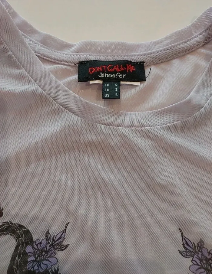 Tee-shirt lilas 36 en voile transparent - photo numéro 2