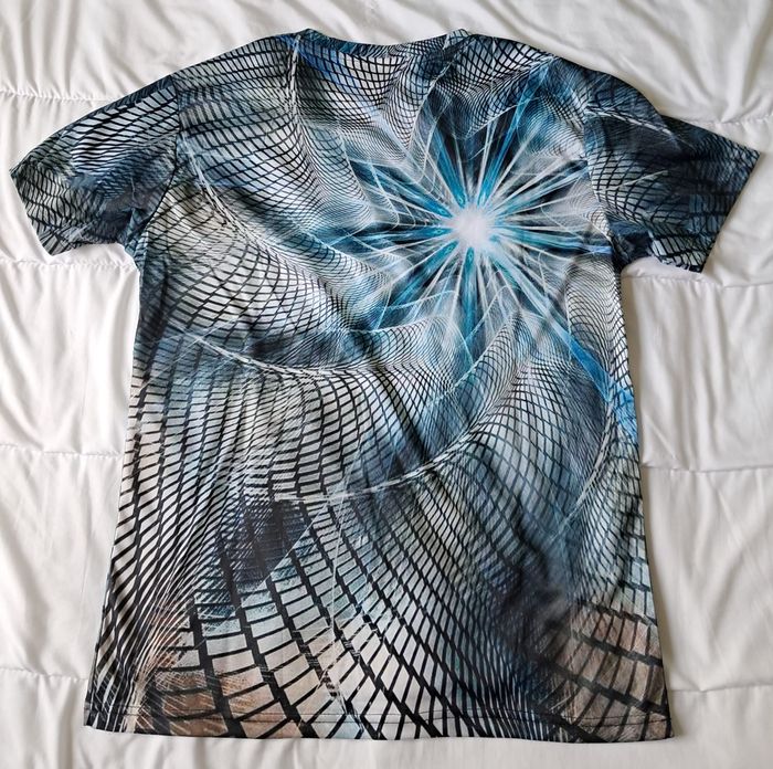 T shirt original dégradé bleu Taille L - photo numéro 2