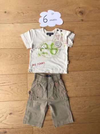 Ensemble t-shirt & pantacourt Jean Bourget 6 mois