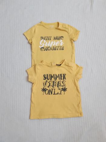 Lot de 2 tee-shirts jaune Kiabi 18 mois