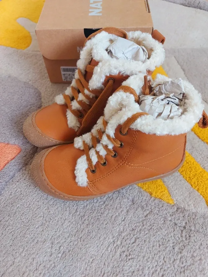 Bottines Naturino Bebay ZIP cognac écru 26 - photo numéro 4