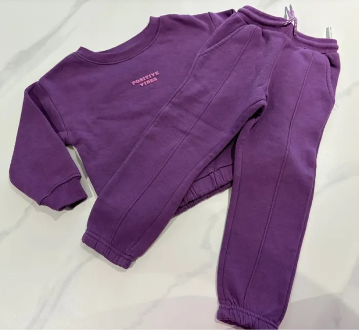 Ensemble training pull + bas molletonné mauve 98/104 cm Zeeman - photo numéro 7