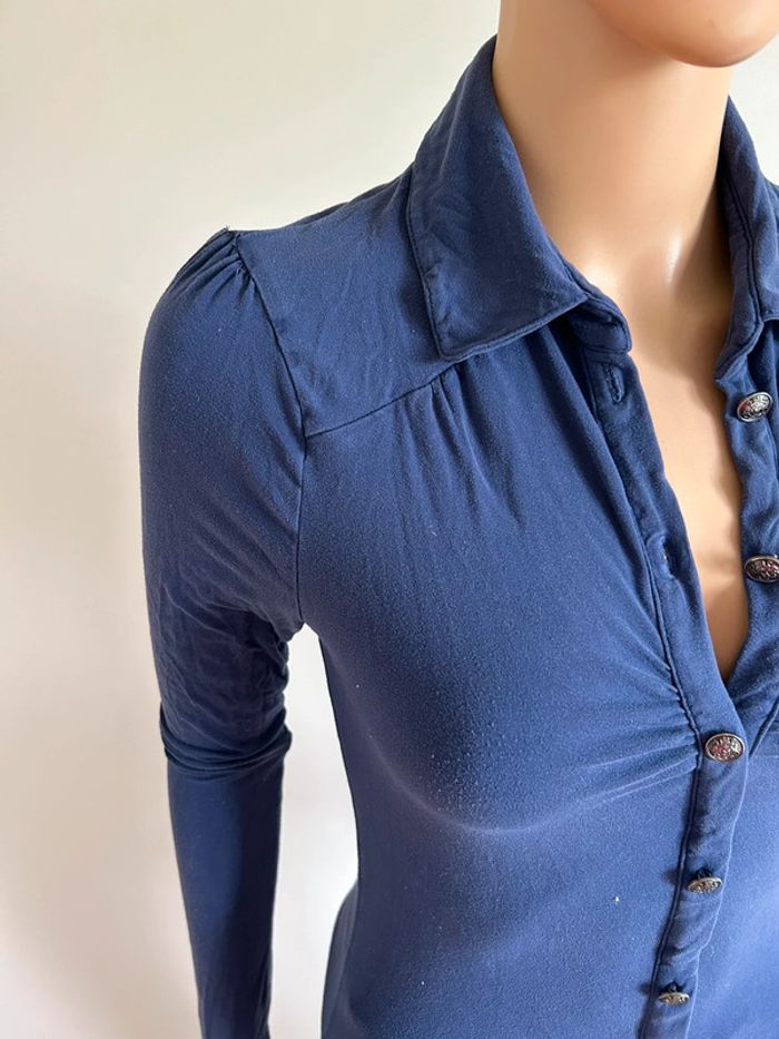 Haut bleu à manches longues Morgan taille XS bon état - photo numéro 5