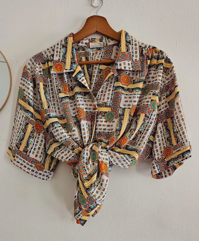 Chemisier à motifs vintage 80's
