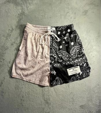 Short en mesh motif bandana noir et blanc Ryoko Rain California Style – Taille L