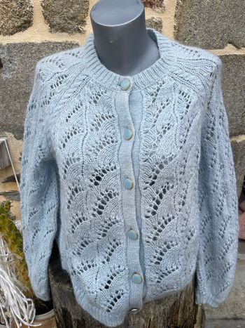 Cardigan en maille bleu glacier - Sezane 