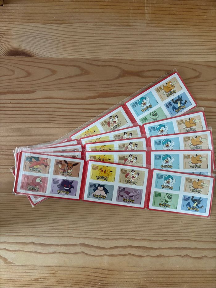 Lot de 5 Carnets De 12 Timbres Pokémon, 60 timbres en tout - photo numéro 2