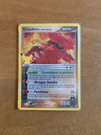 Carte Pokemon Groudon de Team Magma Célébration 25 ans